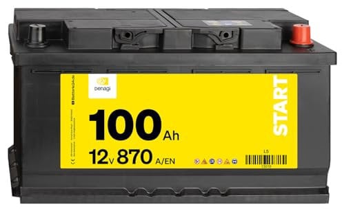 Denagi Start Autobatterie 12V 100Ah 870A/EN Starterbatterie, absolut wartungsfrei