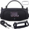 Aenllosi para Altavoz Bluetooth JBL Charge 6 Funda de Silicona, Cubierta de Transporte con Correa para Hombro y mosquetón, Solo Funda, Altavoz no Incluido(Negro)