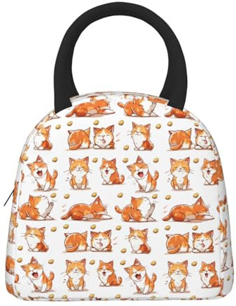 FunnyKitten - Fiambrera con diseño de gatito divertido para mujeres y hombres, bonita lonchera reutilizable a prueba de fugas, lonchera térmica para adultos, para el trabajo, la oficina, picnic, viaje