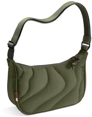 tomtoc 3,5L Puffer Sling Crossbody Bag Damen Nylon Moon Bag | Modische Handtasche mit Bequemem Schulterriemen, Innenfächern für Mobiltelefon & Tägliche Essentials