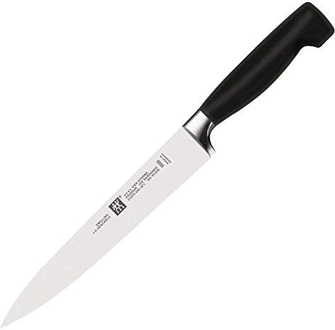 ZWILLING Couteau à Trancher, Lame : 20 cm, Acier formule spéciale, série Four Star, Argent/Noir