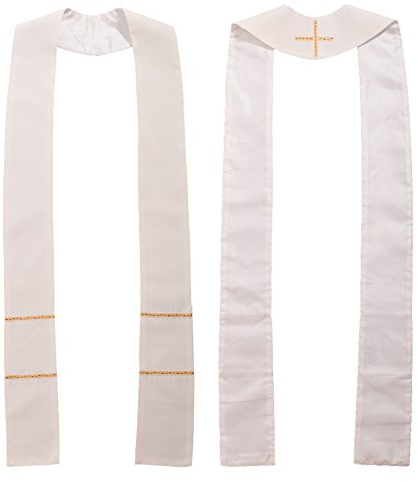 BLESSUME Kirche Pastor Mass Stole (Weiß)
