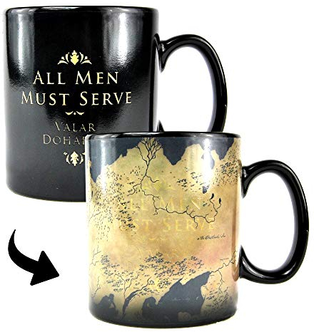 Game of Thrones MUGBGT05 Wärmewechsel Becher - Westeros Karte Schwarz 400 Milliliter