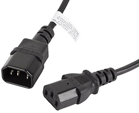 lanberg CA-C13E-11CC-0018-BK Iec 320 C13 Buchse auf Iec 320 C14 Buchse Netzkabelverlängerung VDE, 1,8m schwarz