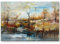 Paul Sinus Art Leinwandbilder | Bilder Leinwand 120x80cm Landschaft mit Bäumen und Wasser – Ölgemälde