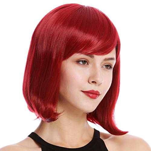 WIG ME UP - YZF-4366-M130M Perücke Damenperücke kurz schulterlang Bob Longbob Pony glatt Rot Rubinrot