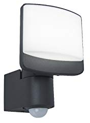 LED Außenwandleuchte Sunshine,Wandleuchte aus Aluminium in Anthrazit,Außenlampe m.Bewegunsmelder u. Timer,Erfassungswinkel 180°, Reichweite 0-18 Meter,12,5 Watt