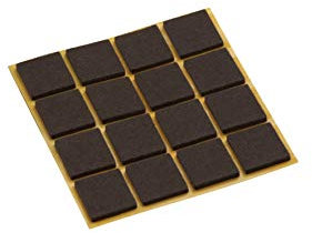 Metafranc Filz-Gleiter 22 x 22 mm - selbstklebend - braun - 16 Stück - Effektiver Schutz Ihrer Möbel & Stühle / Möbelgleiter-Set für empfindliche Böden / Stuhlgleiter / Bodengleiter / 645086