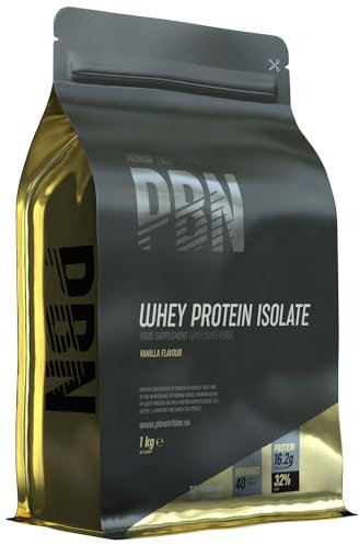 Premium Body Nutrition - Aislado de proteína de suero de leche en polvo (Whey-ISOLATE), 1 kg (Paquete de 1), sabor Vainilla, 33 porciones
