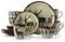 Elama Round Stoneware Cabin Dinnerware Dish Set, 16 Piece, Elk Design with Warm Taupe and Brown Accents