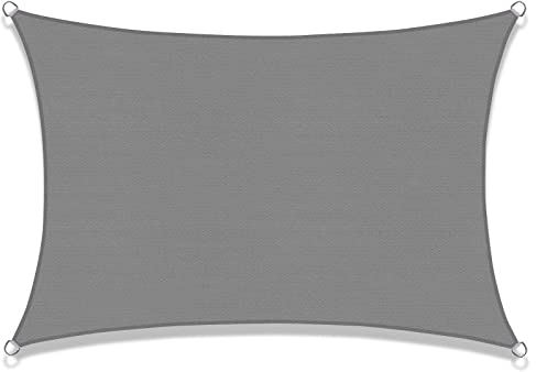 SUNNY GUARD Sonnensegel Rechteckig 2x4m Sonnenschutz Atmungsaktiv HDPE UV Schutz für Balkon Terrasse Garten, Grau Anthrazit