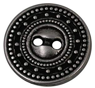 10 Stück 2 Loch silber mit schwarz Knöpfe aus Metall 11mm, 15mm, 18mm, oder 20mm (20mm)