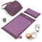 MyBeo Akupressurmatte mit Naturfasern, Akupressur Set mit Kissen + Massageball, Entspannung und Massage, Akupunkturmatte, ideal bei Verspannungen von Rücken Nacken Füße, Violett