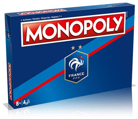 WINNING MOVES Monopoly – französische Fußballnationalmannschaft – FFF – Französische Fußballvereinigung – Gesellschaftsspiel – 6 Spieler – französische Version