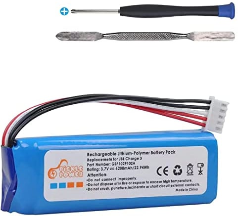 Pickle Power 6200mAh Batterie Ricaricabili per Altoparlanti JBL Charge 3 (versione 2016),JBL GSP1029102A Batteria