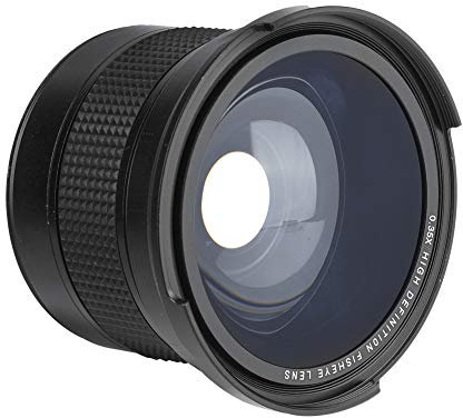 58mm Universal Fish Eye Lens, 0.35X Wide-Angle Lens with Lens Caps Storage Pouch, Photo Professional HD Wide Angle Lens for SLR DSLR