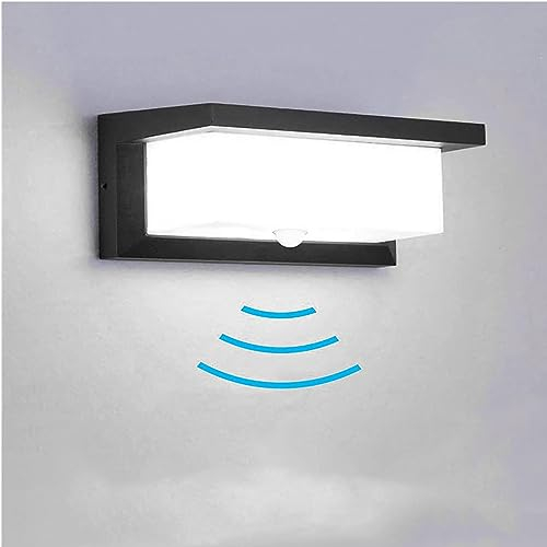 Elitlife Aussenlampe mit Bewegungsmelder, 18W LED Außenleuchte Dämmerungsschalter Aussen Lampe Wand IP65 Wasserdichte Led Wandlampe Innen/Außen für Garten Flur Hofl Veranda, Kaltesweiß