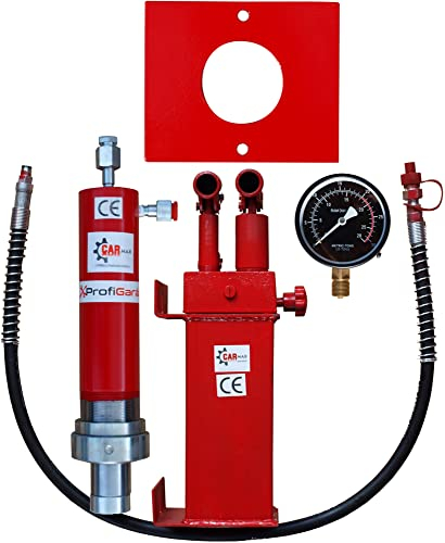 Carmax Werkstattpresse Satz 20T Hydraulikpumpe Doppelantrieb Hydraulikzylinder Manometer Montageplatte