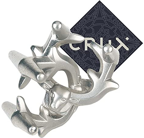 Hanayama and Crux Gegossener Elch Puzzle - Stufe 5 von 6 - sehr schwierig - inkl. Aufkleber