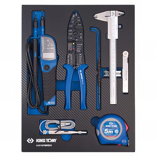 KING TONY Módulo espuma + PP 7 herramientas medida, für Profis und Heimwerker, perfekt für Werkstatt & Reparatur, mit Ref. 991107MRE01