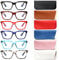 COJWIS 6 Pack Lesebrille Damen Herren Blaulichtfilter Brille Anti-Müdigkeit Computerbrille Gaming Schutzbrille und Großer Rahmen Lesehilfe (6 Farbe Mischen, 3.50, multiplier_x)