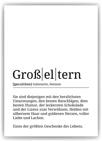 Großeltern Poster Definition - Geburtstag Oma Opa Geschenk - DIN A4