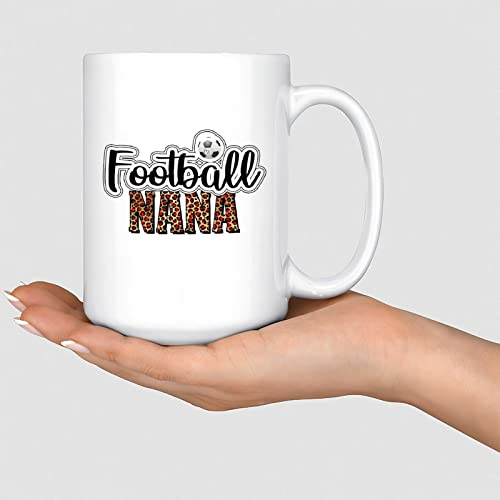 Weiße Tassen Fußball Nana Familie Leopard Print Keramik Tassen Geschenk für Sie oder Ihn, Weltmeisterschaft 2022 Mockup Kaffeetasse Mock-up Wintertasse Heiligabend Tassen Weiß Weihnachtstasse 425 ml