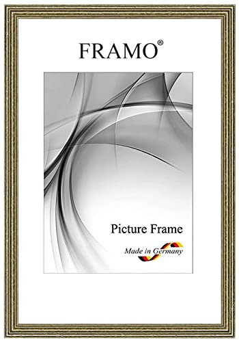 FRAMO Barock Bilderrahmen Barock Antik 50 x 70 cm aus Massivholz | Alt-Silber | Farbe/Größe wählbar | Retro Vintage Antik Rahmen N°088