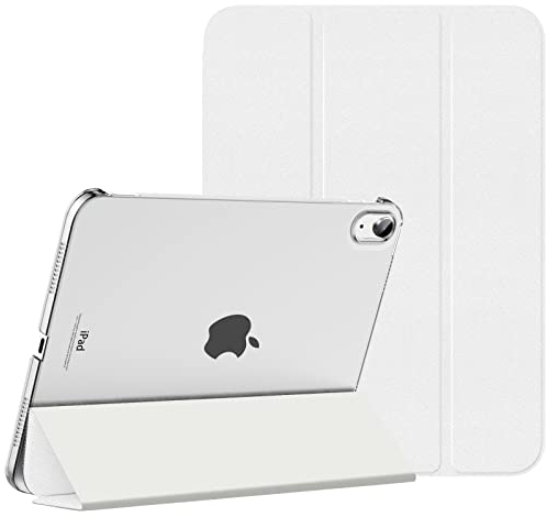 MoKo Hülle für iPad (A16) 11. Generation 11 Zoll 2025, iPad 10. Generation 10,9 Zoll 2022, Schlanke Stand Schutzhülle mit Hart PC Transparent Rückseite, Weiß