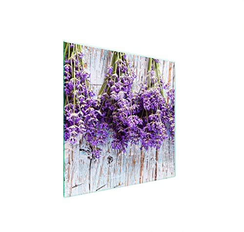 DarHuas Herdabdeckplatte 50x52 cm 1-teilig Ceranfeldabdeckung Induktion Herdschutz Spritzschutz Glasplatte Deko Schneidebrett, Lavendel Violett