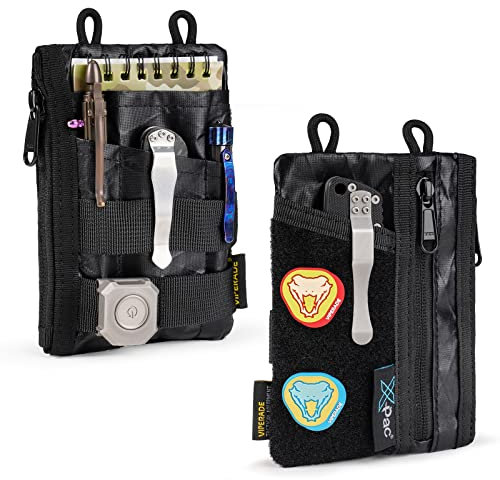 VIPERADE VE16 Small EDC Pouch Tool Organizer, Multifunction Small Tools Pouch with 7 Pockets, EDC Organizer for Men, Mini Pocket with Patches Area, Multitools Organiser bag