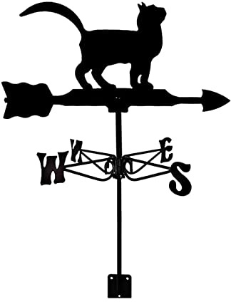 Baoblaze Weathervane Ornament Classic Farm Scene, Wind Direction Measuring Instrument, Weather Vane Outdoor Scene, for Barn Garage Lawn Farmhouse Garden, cat