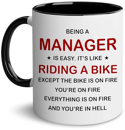 BSQUIELE Tazza da caffè con scritta Boss Day, regalo di Natale per manager, capo capo e signora del capo - Being A Manager Is Easy, regalo per donne, uomini, colleghi, idea regalo per manager