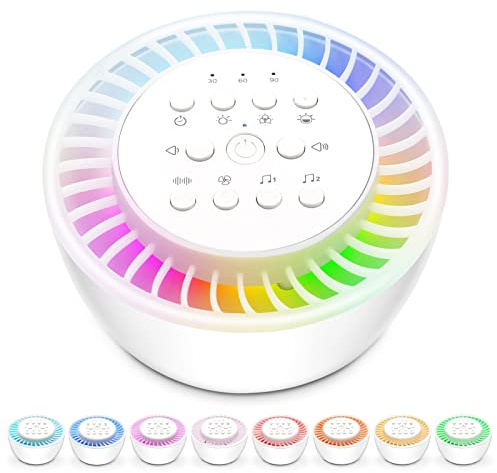 DMTIVMG Máquina de Ruido Blanca, Máquina de Sonido, Máquina de Ruido para Dormir con 36 Sonidos Relajantes y luz Nocturna, 3 Temporizadores de Sueño, Temporizador de Ruido Blanca