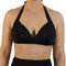 MYLILY Bikini Top Seno Grande | Coppe Grandi | Halter Neck Donna Nero l Collo a Farfalla Push Up (L)