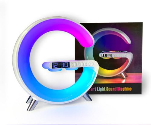 【2025 Model】 G Lamp Wireless Charger,Night Lights Bluetooth Speaker Light, Wireless Charger Lamp, Alarm Clock Night Light for Bedroom, App Controlled, Birthday Gifts Gadgets For Teenage Girls Boys