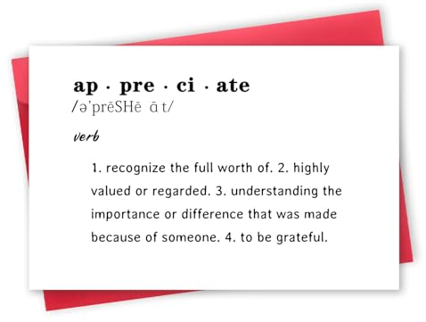 Zyulin Schöne Definitionskarten für Sie und Ihn, Dankeskarte für Lehrer, Chef, Dankeschön-Geschenke für Kollegen, Freunde, was Sie in einer Dankeskarte sagen sollen