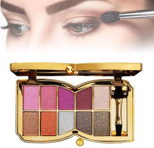 10 Colors Sparkle Shimmer Eyeshadow Palette, Natural Eyeshadow Palette, Long Lasting Eyeshadow, Glitter Eyeshadow Palette (ONE SIZE,#07)