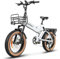 SAMEBIKE 20 Zoll E Bike Elektrofahrrad Fat Tire E-Fahrrad klapprad 48V10/15Ah Akku,Off-Road Mountainbike,Cruise-Modus kann eingestellt Werden,City EBike Herren Damen (weiß)