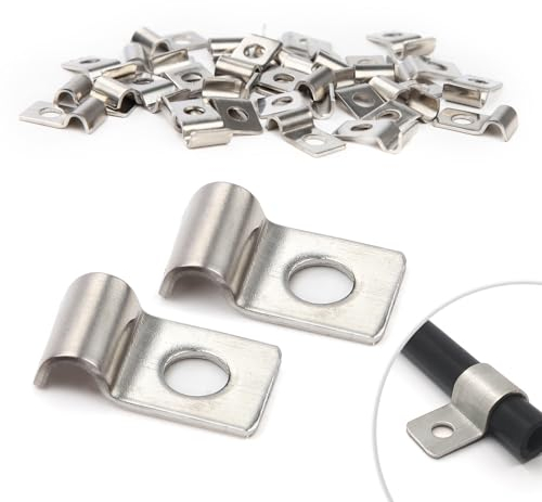 30 Stück Kabelschellen Metall Rohrschellen 4mm Befestigungsschelle V2A Edelstahl 304 Einzelloch U-Rohrschellen Rohrbefestigung für Ø 4-5mm Kabel Unterputz Wasserrohre Installation