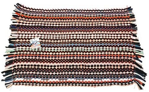 Tappeto Intrecciato in Cotone e Poliestere, 38x58 cm, Colorato, Ideale per Cucina, Soggiorno, Camera