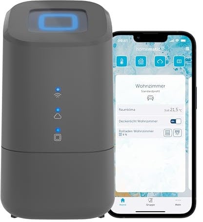 Homematic IP Home Control Unit, anthrazit, Smart Home Zentrale, Digitale Steuerung per kostenloser App, Alexa sowie Google Assistant, online und offline Modus, hoher Datenschutz, 160692A0