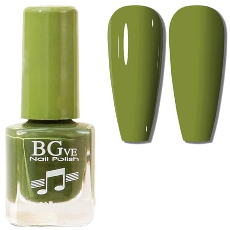 Green Nail Polish - Dark Green Nail Varnish - Quick Dry Breathable Long Lasting Sage Green Forest Grass Green No Need Curing Nail Polish for Women DIY Home Manicure