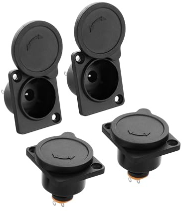 PNGKNYOCN DC 5.5x2.1mm Power Socket，12 V 3A DC Female Panel Mount Connector with Waterproof Cap for Panel Mount（4 Pack）