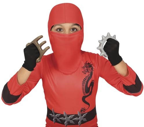 FIESTAS GUIRCA | Set Ninja 10 Pezzi - Accessori per Costume da Guerriero Ninja - Ideale per Feste in Maschera e Halloween - Include Spada e Shuriken Giocattolo - Per Bambini e Adulti