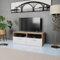 ShGaxin Mueble para la televisión, Mueble para TV, Mueble Television, Mueble Habitacion, Mesa Salon, Mesa De Television, aglomerado Blanco y Roble 95x35x36 cm