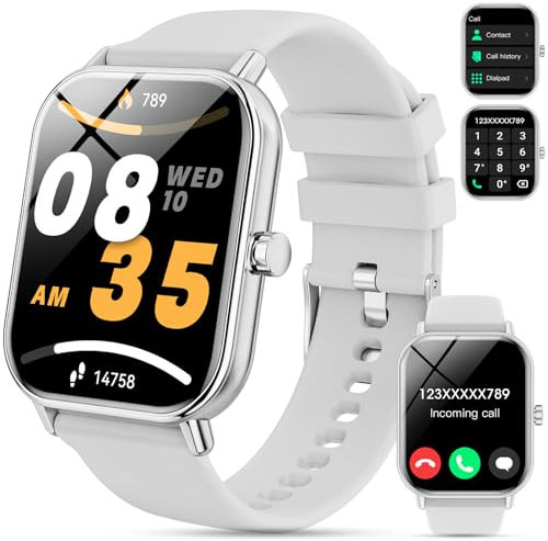 Montre Connectée Homme Femme,1.85HD Smartwatch avec Appel Bluetooth,Montre de fitness 110+ Mode Sport avec Podomètre,Sommeil,Fréquence Cardiaque,Spo2,Etanche IP68 Montre Intelligente pour Android iOS