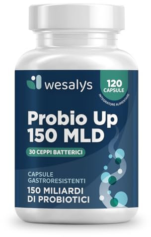 Fermenti Lattici Probiotici 150 Miliardi UFC, 30 Ceppi, 120 Cps Gastroresistenti I Probiotici e Prebiotici per Intestino Adulti con Lactobacillus Gasseri, Rhamnosus, Acidophilus, Probio Up