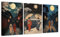 CCWACPP Japanisches Leinwandposter Geisha Bilder asiatische 3 teilige Wanddekoration Japan Frauen Drucke japanisches Thema Raumdekoration mit Rahmen (40x60cmx3)