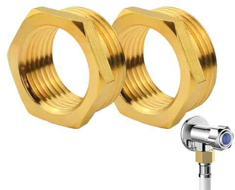 2 PCS Riduttore in Ottone Adattatore da 1 a 3/4 di Pollice, AG Ø 32.5mm x IG Ø 25mm, Filettatura Maschio a Nipplo Filettato Femmina, Raccordo per Tubazioni Acqua, Gas e Carburante